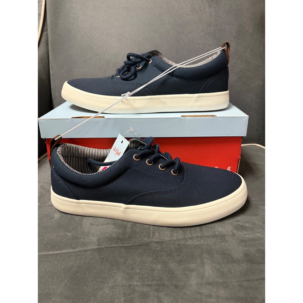 Cat & Jack Jett Sneakers Kids‎ Size 5 Navy Blue Canvas Low Top Lace Up Shoes New
